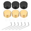 Uxcell 6pcs Foot Switch Toppers Guitar Pedal Button Caps Metal Foot Switch Top Covers for Guitar Effect Pedal Gold and Black 3/8" Buttons,