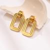 Stainless Steel Geometric Earrings Gold Women, Rectangle Earrings, Personalized Fashion, Jinshengfeng Jewelry Ed-516