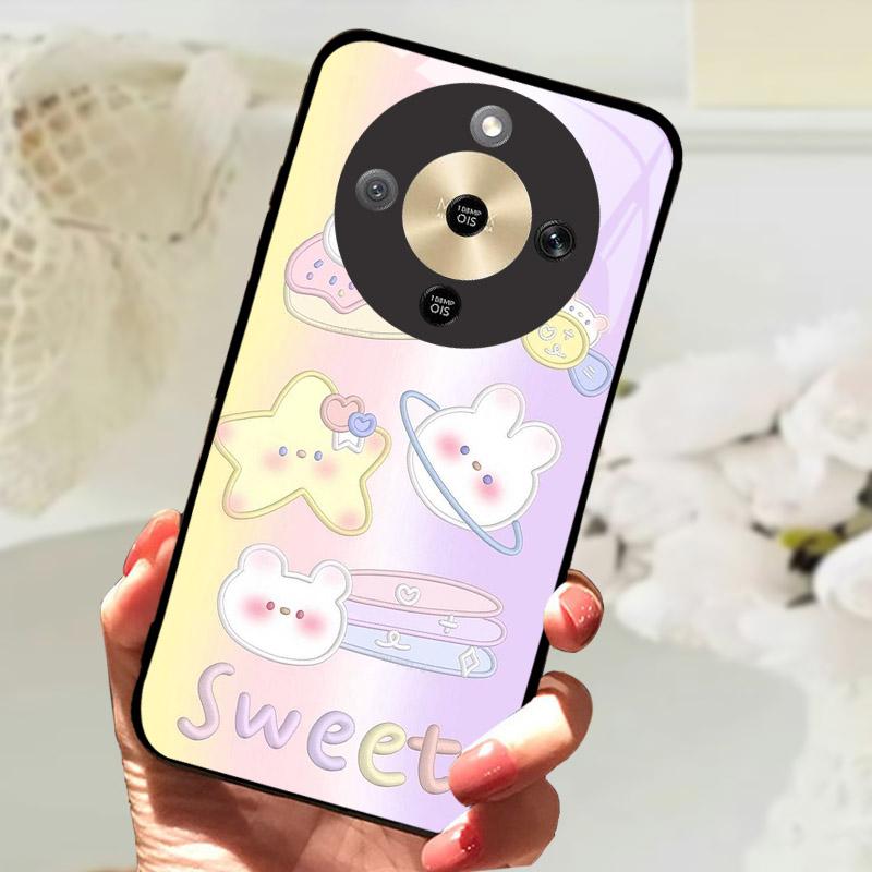 Чехол для Honor X9d 5G Модный Рисунок Закаленное Стекло Ударопрочный Чехол для Телефона Для Honor X9 D HonorX9D Задняя Крышка Fundas Бампер