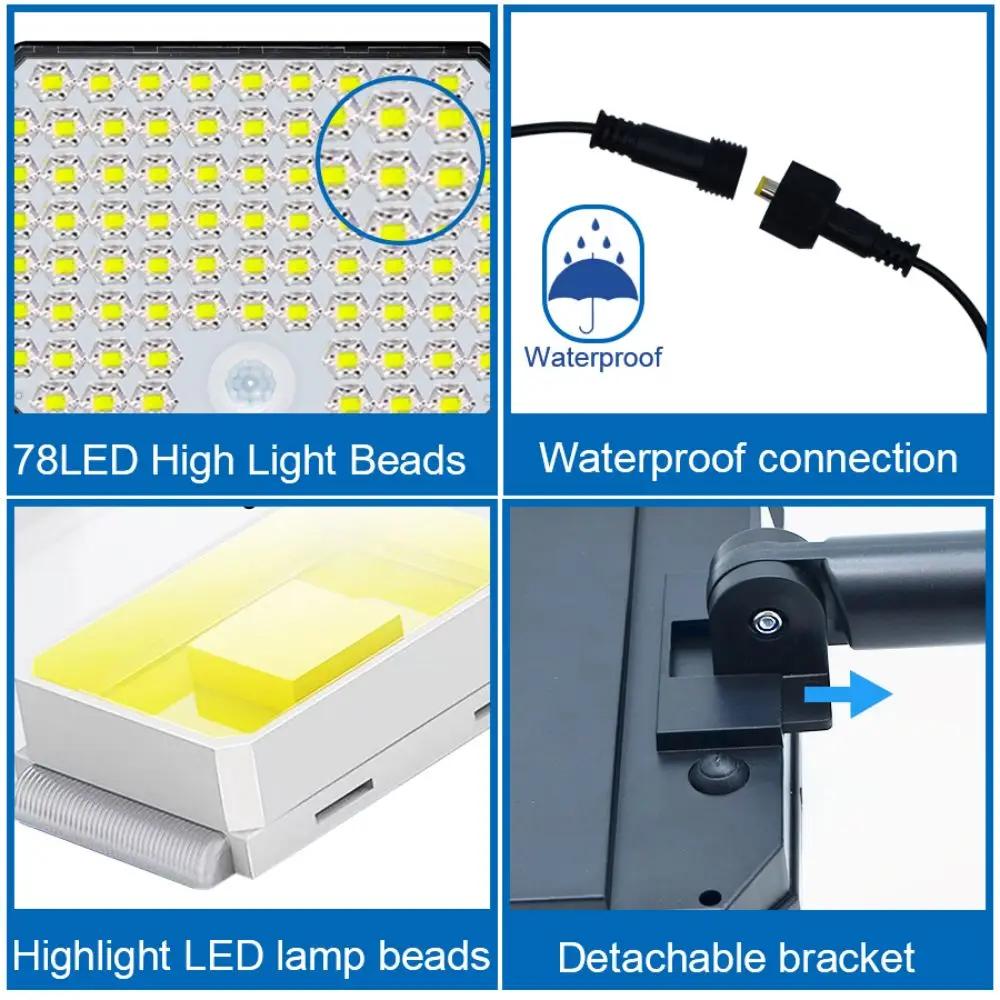 234/280 LED Solar Lights for Outside Motion Sensor Solar Flood Lights Waterproof Solar Powered Security Spot Garden Wall Lights