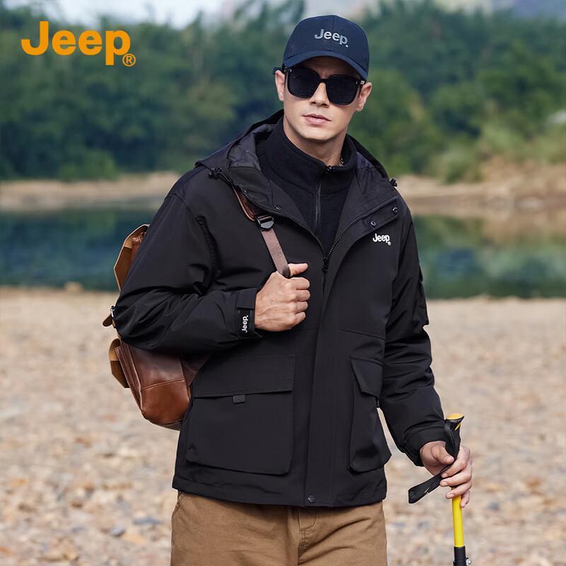 Jeep Мужская куртка 3-в-1 с отстегивающейся флисовой подкладкой для активного отдыха