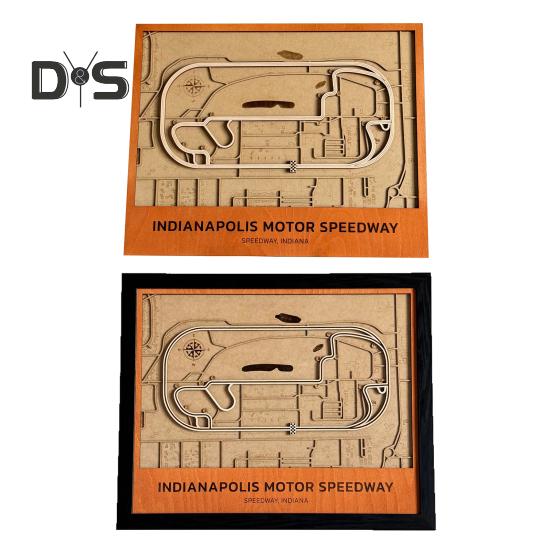 Компоновка трассы Motor Speedway 3D из дерева, орнамент для трассы Indianapolis Speedway, настенное искусство для домашнего офиса, любителей гонок
