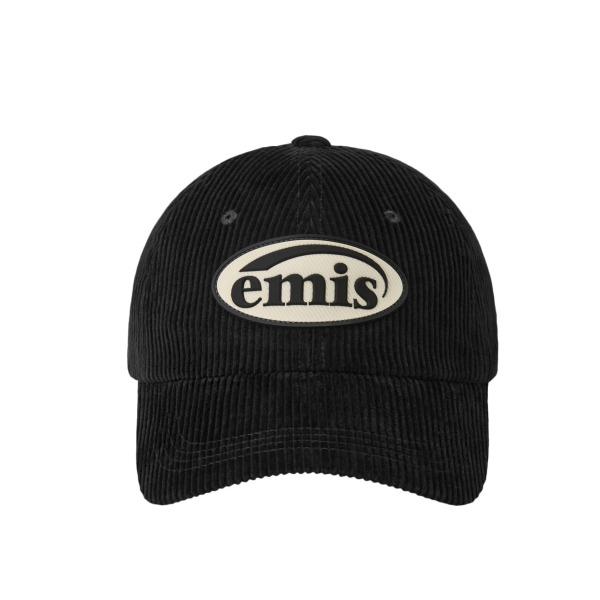 EMIS Rubber Patch Corduroy Ball Cap (Green, Pink, Ash Blue, Beige, Brown, Navy, Black)