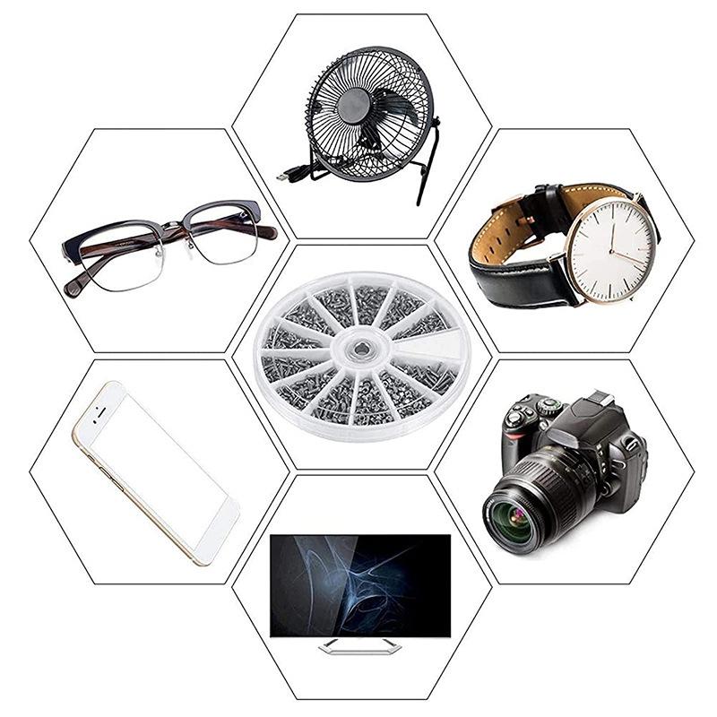 600/1200 шт. Профессиональный набор для ремонта очков для часов/очков включает винты для безрамных дужек и инструменты для фиксации солнцезащитных очков