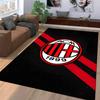 "AC Milan Logo Carpet with Red Stripes, Stylish Black Background Rug" Suitable for use as an anti-slip for living room bedroom sofas