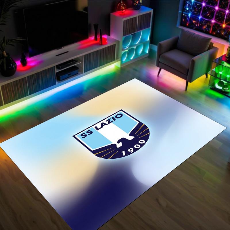Lazio FC Design Crystal Velvet Carpet Cozy Non?Slip Printed Rug For Bedroom Living Room Entrance