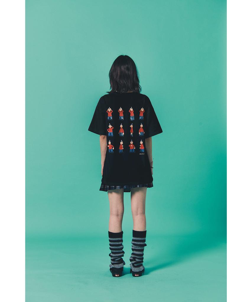 LAUGHER [Pat&Mat] Motion Mat T-Shirt - Black
