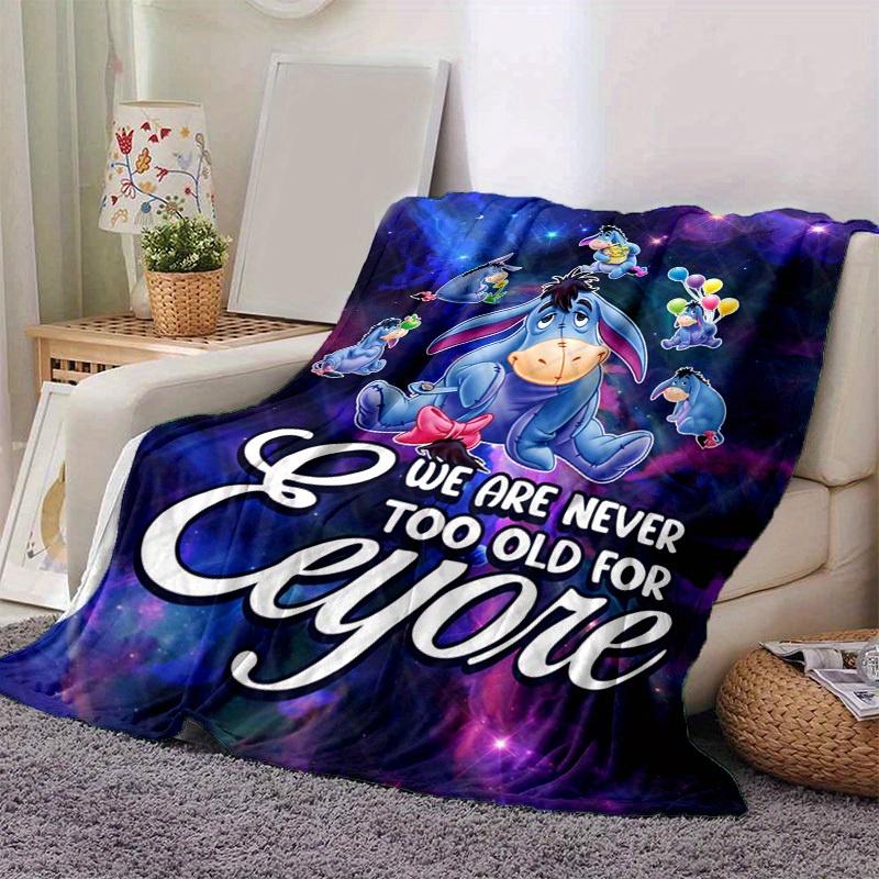 1pc, Cartoon Eeyore Blanket, We Are Never Too Old For Eeyore, Cute Disney Inspired Throw Blanket, Soft Bedding Decor Gift for Home Office Tr