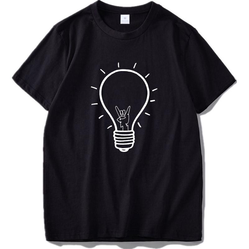 Light Bulb Tshirt Rock Wick Design Graphic Tees 100 Cotton Black Gift For Rocker T