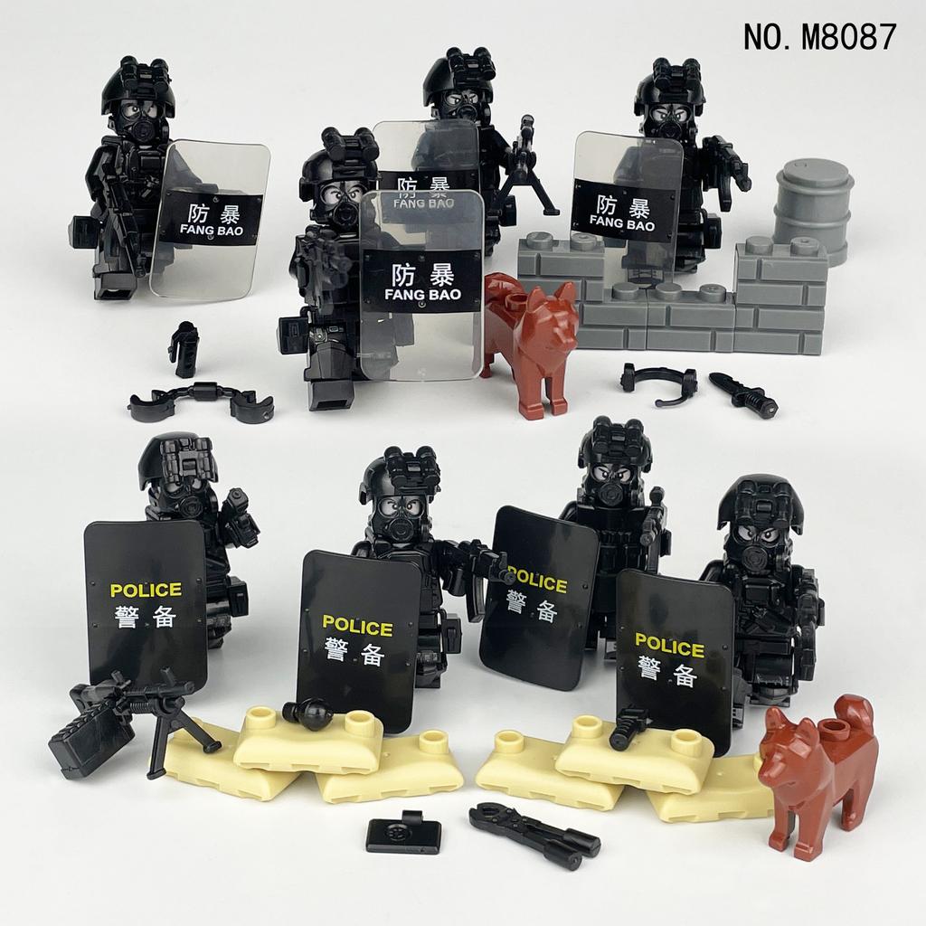 M8087 Черный Специальная полиция Антитеррористический щит против массовых беспорядков Городская фигурка Модель Детские строительные блоки Игрушка