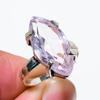 Розовый Кунцит Драгоценный камень 925 Стерлинговое серебро Подарок Ювелирное изделие Кольцо Размер 9