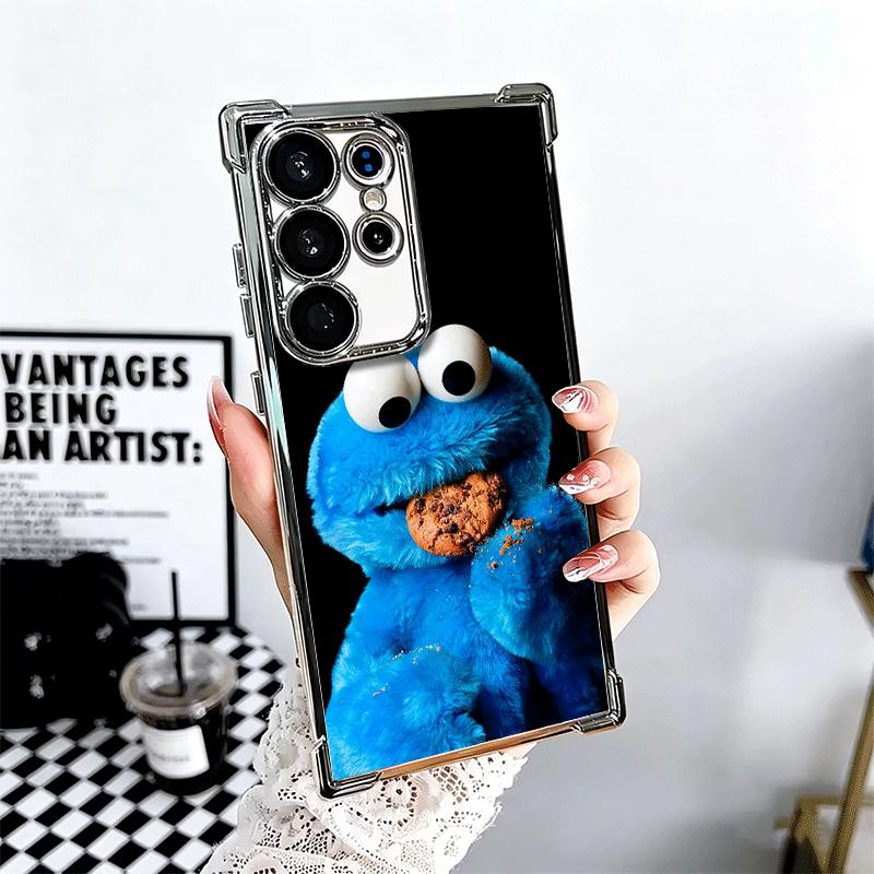 Sesame Street Cookie Soft Phone Case For Samsung Galaxy S26 Ultra S25 Edge S24 FE S23 Plus S22 S21 + S20 Plating Anti-Fall Funda