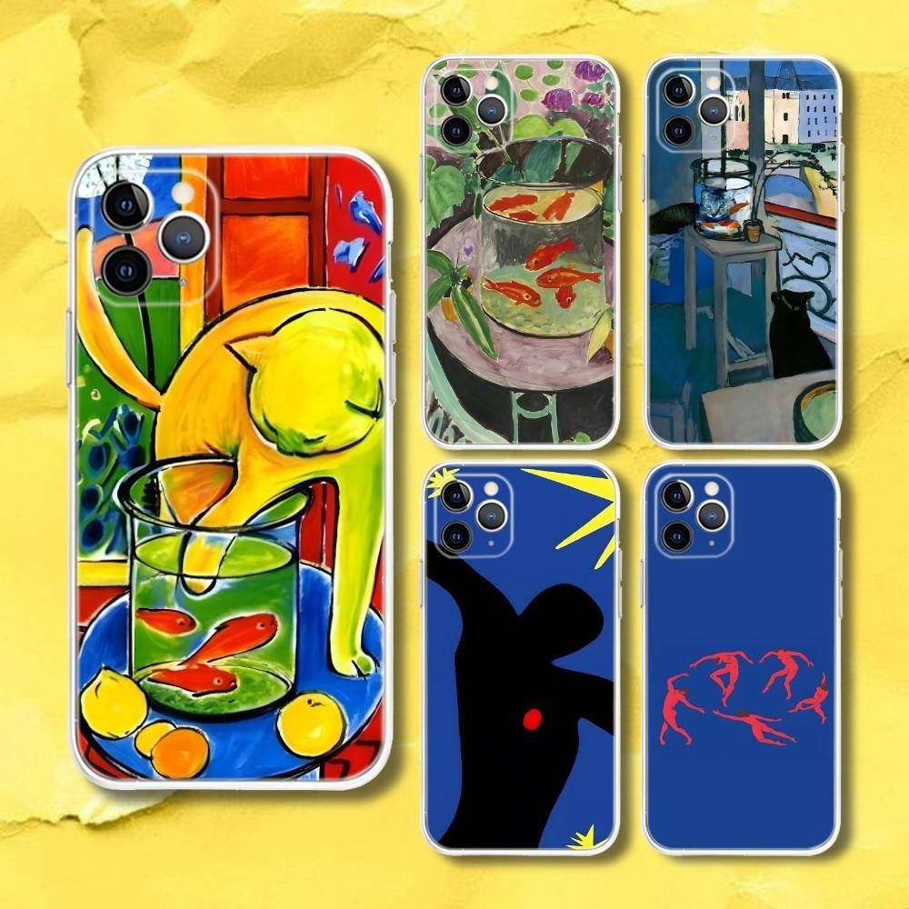 H-Henri Matisse Paintings Art Phone Case For iPhone 17,16,15,11,12,14,13 Pro Max Plus Mini X,XS,XR,7,16E Air Transparent Fundas