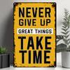 1 шт. Знак «Никогда не сдавайся, великие дела требуют времени» - Настенное искусство, Офис, Спортзал, Мотивационные цитаты, Декор, Подходит для подвешивания