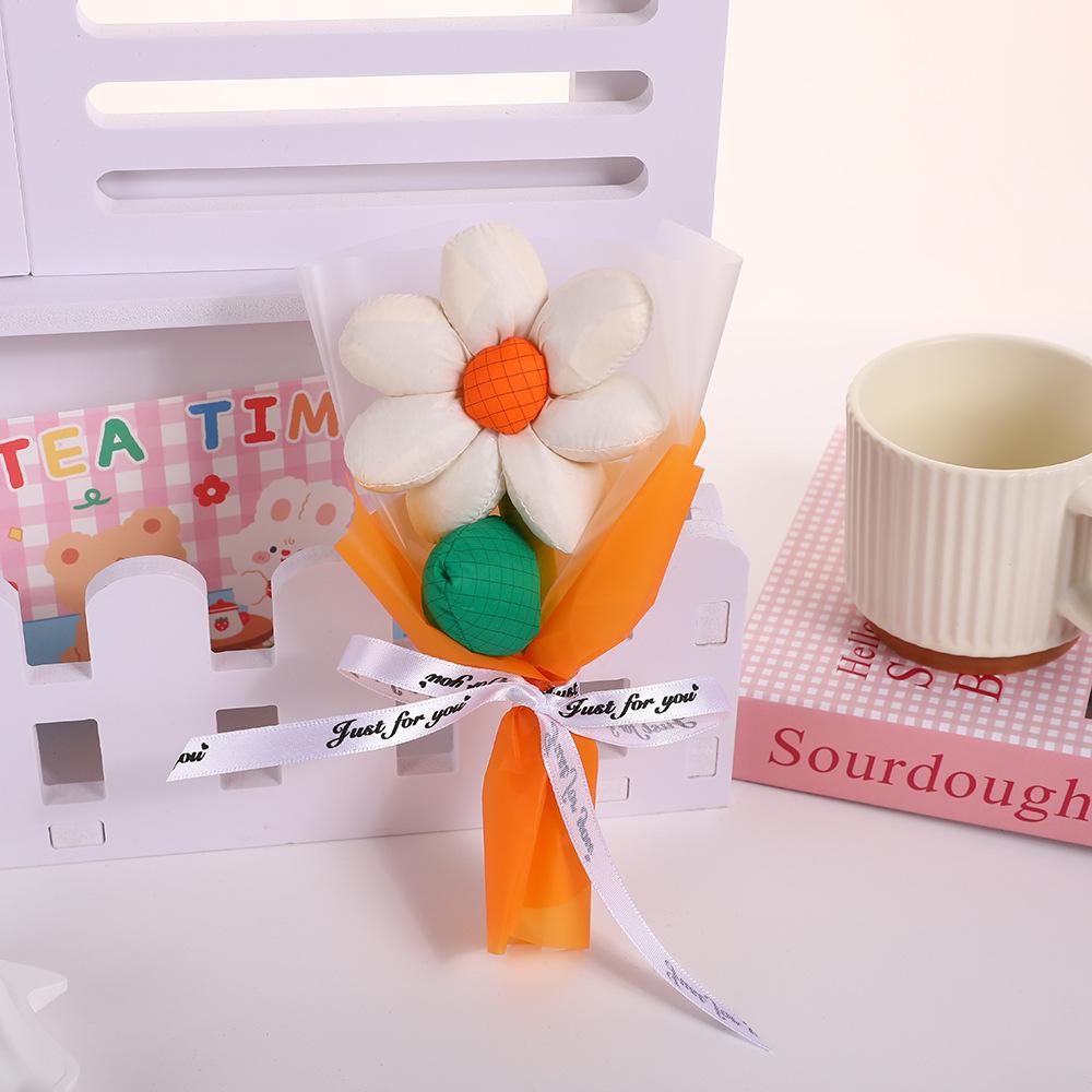 1 комплект из мультяшных цветов из ткани с семью лепестками, букет подсолнухов, праздничные подарки, один букет, подарки на день рождения, 5 цветов