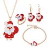 Рождественская елка Санта-Лось Белл Серьги Браслет Кольцо Ожерелье Женский Комплект Ювелирных Изделий