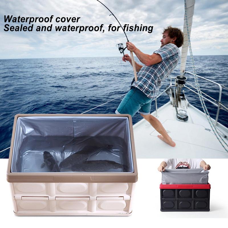 SUV Trunk Organizer 55/33L Capacity Car Trunk Storage Box With Waterproof Cover Large Capacity Grocery Organizer For Car Save