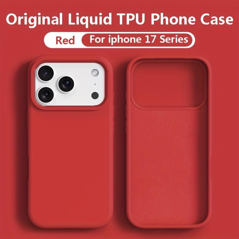 Жидкий силиконовый чехол для телефона для iPhone 17 Air 16 15 14 13 12 Pro Max Мягкий чехол для iPhone 16 15 14 Plus Чехол Аксессуар