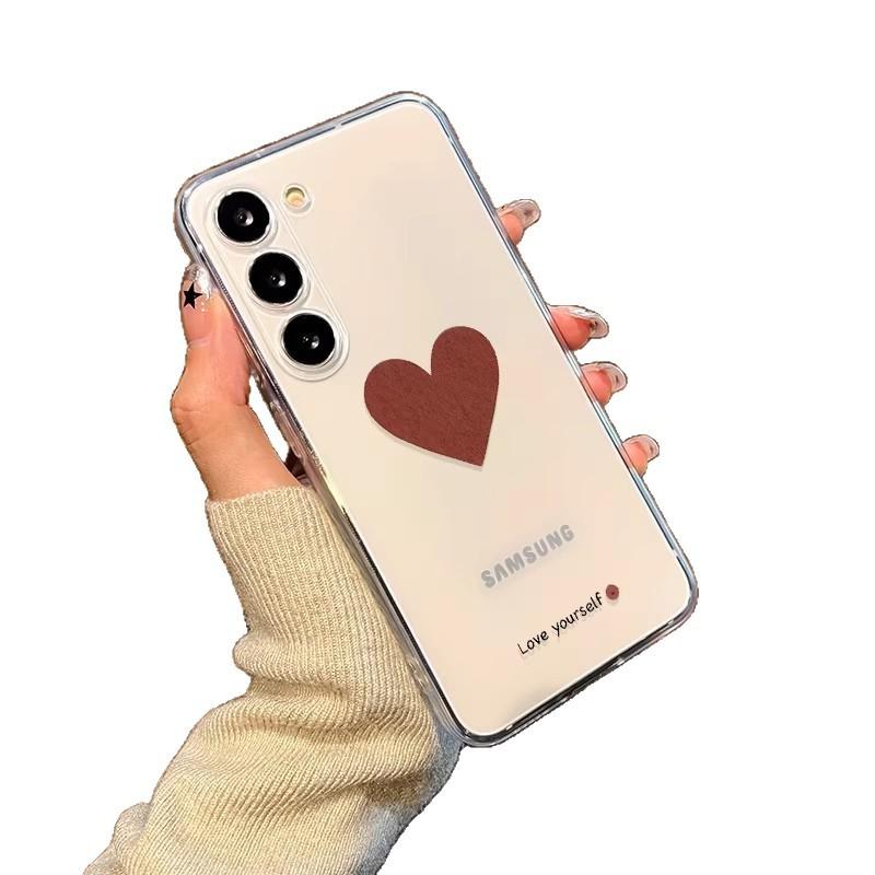Подходит для чехла для мобильного телефона Samsung A57, простой чехол-сердечко GalaxyS26 прозрачный 25Ultra летний s24 мягкий чехол