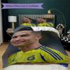 C Ronaldo Pattern Bedding uilt Set uilt Cover Pillowcase Home Decoration Birthday Gift (1 * duvet cover + 2 * pillowcase without core)
