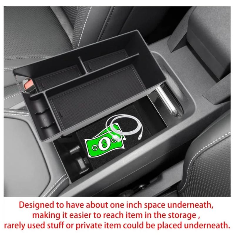 Premium ABS Center Console Tray For Ford Mustang Mach-E -2024 Durable Anti-Slip Armrest Storage Box Car Accessories
