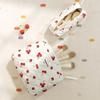 1Pc Cherry Printing Makeup Bag Quilted Makeup Bag Large Flower Makeup Bag Women'S Cotton Makeup Bag Flower Travel Wash Bag