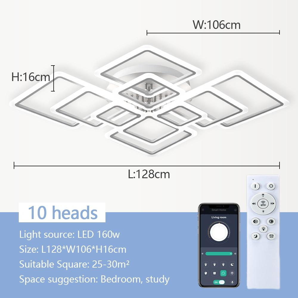 Потолочный светильник квадратный светодиодные огни Управление с пульта ДУ приложением лампы для спальни Внутренний блеск дом современный потолочный светильник