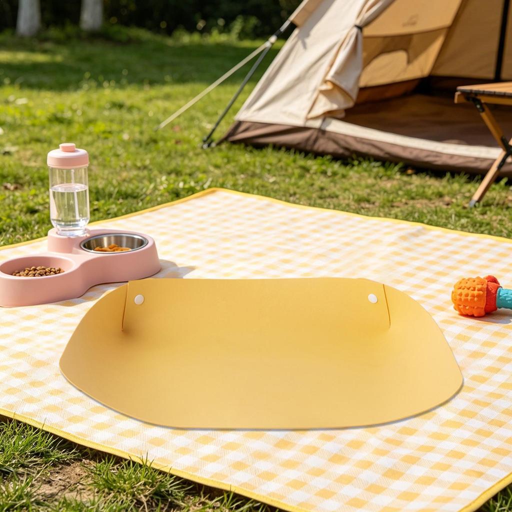Food Spill-proof Placemat Cat Food Mat Waterproof Nonslip Leather Pet Feeding Mat PU Leather High-Edge Dog Bowl Mat Pet Placemat