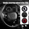 HLLQ9 Car ABS Interior Steering Wheel Decoration Ring Trim Cover Sticker For Skoda S Kodiaq Fabia Kamiq Karoq Octavia 3 A7 Rapid Scala