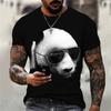 New Fun Animal Panda Pattern Men's T-Shirt Printed T-Shirt Fashion Round Neck Plus Size Short Sleeve Personalized Men's T-Shirts