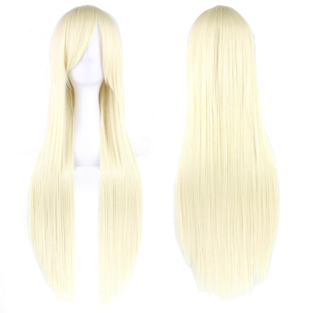 Colorful Long Straight Cosplay Wig 80cm Anime Party Role Play Wig Heat Resistant Fiber for Women
