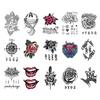 Girls Coco Back of Hand Tattoo Sticker Waterproof Emotional Henna Fashion Tattoo Black Gray Tattoo, 1 Set
