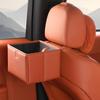 Leather Foldable Car Trash Bin Waterproof Car Backseat Storage Box Vehicle Trash Can  Car Supplies