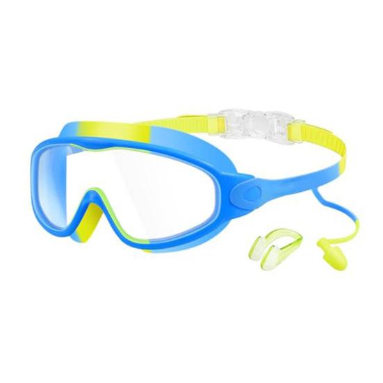 Kids Swim Goggles with Nose Clip And Earplug Anti-Fog UV Protection Pool Glasses Anti Shattered Lens for Boys Girls