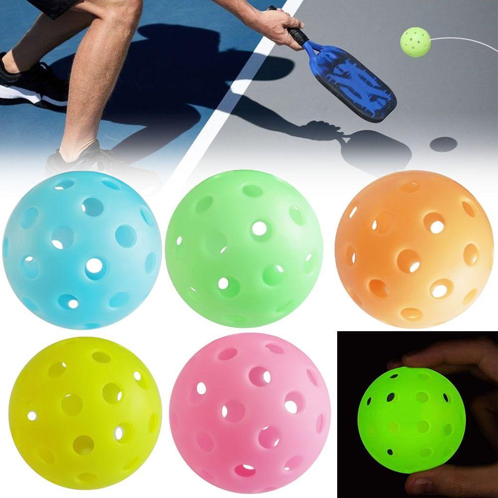 74MM 40 Holes Seniors Tennis Glow in The Dark PE Ball Creative Luminous Pickleball Indoor Utdoor