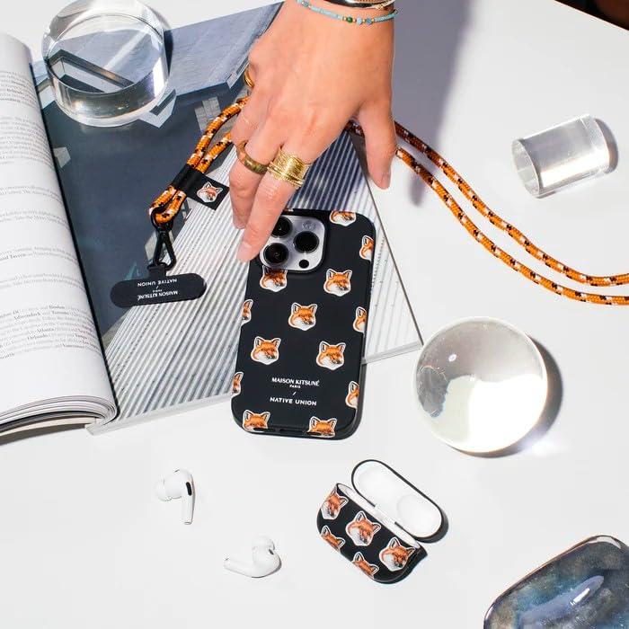 MAISON x NATIVE UNION ALL OVER FOX HEAD CASE Чехол AirPods Pro черный KITSUNÉ (Второе поколение) [элемент],