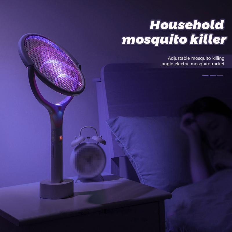 5 IN 1 Electric Mosquito Swatter Mosquito Killer Lamp 3500V USB Rechargeable Angle Adjustable Electric Bug Zapper Fly Bat