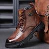 Мужская обувь Мода Натуральная кожа Мужские ботинки Дышащая обувь с высоким верхом Уличная Повседневная Мужская Зимняя обувь Осенние Снежные ботинки Мужские