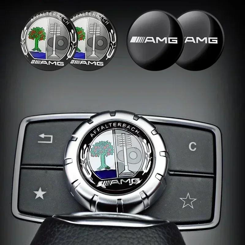 For Mercedes Benz 29mm Car Central Control Multimedia Button Cover Trim Knob Sticker For Mercedes Benz AMG GLC C CLA GLA W205 W2