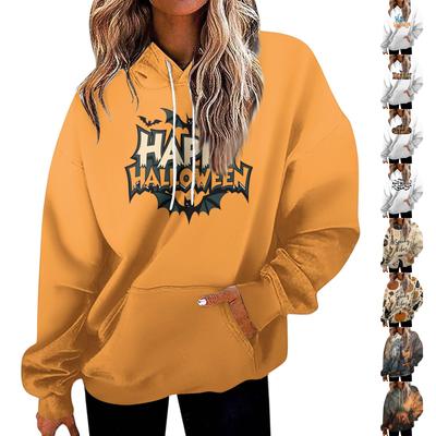 Женская модная толстовка с принтом, повседневная толстовка с капюшоном и карманами