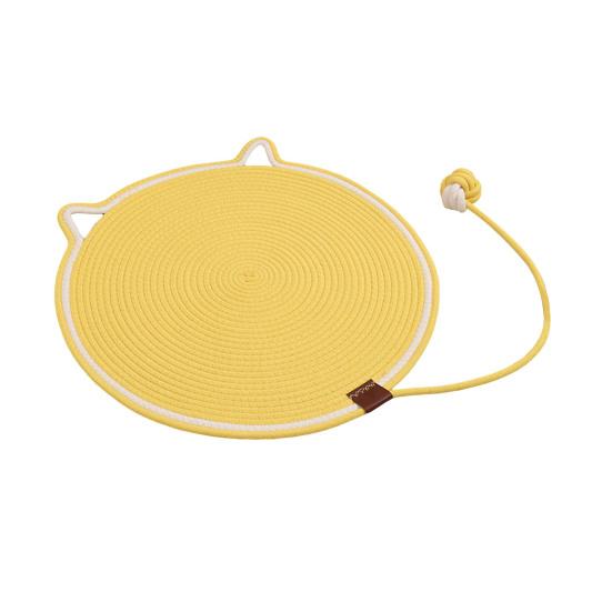 Cat Scratching Pad Large Size 35cm Natural Cotton Rope Cat Scratching Mat Dual Scratching Pads for Indoor Cats Sturdy Clean Cat Bed with Toy Ball