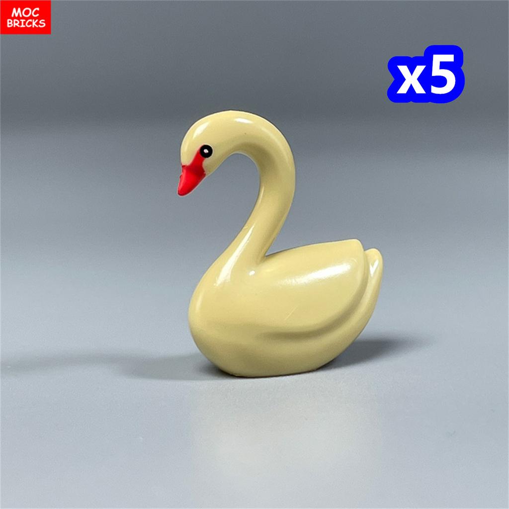 non-toxic MOC Bricks Animal Duck Swan River Lake Farm Scene View Accessories DIY Building Blocks Toys for Children Gifts