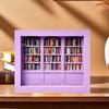 Anxiety Bookshelf Miniature Library with 200Pcs Mini Book Shake Away Your Anxiety Wooden Bookshelf Sensory Toy for Home Office Decor