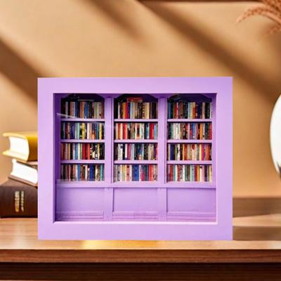 Миниатюрная библиотека с книжной полкой Anxiety с 200 мини-книгами, избавляющими от беспокойства, деревянная книжная полка, сенсорная игрушка для домашнего офиса