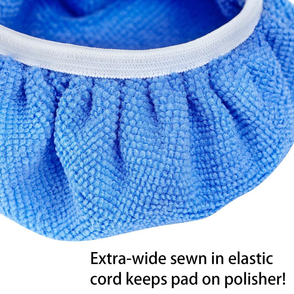 Awpeye 10Pack Car Polisher Pad Bonnet (5 To 6 Inches) Soft Microfiber Polishing Bonnet Buffing Pad Cover