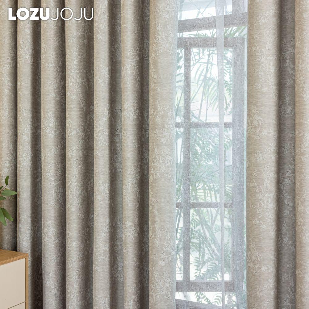 1PC LOZUJOJU Light Luxury Retro Solid-color Gray Fully Blackout Curtains for Bedroom Living Room Balcony Window for Home Decor