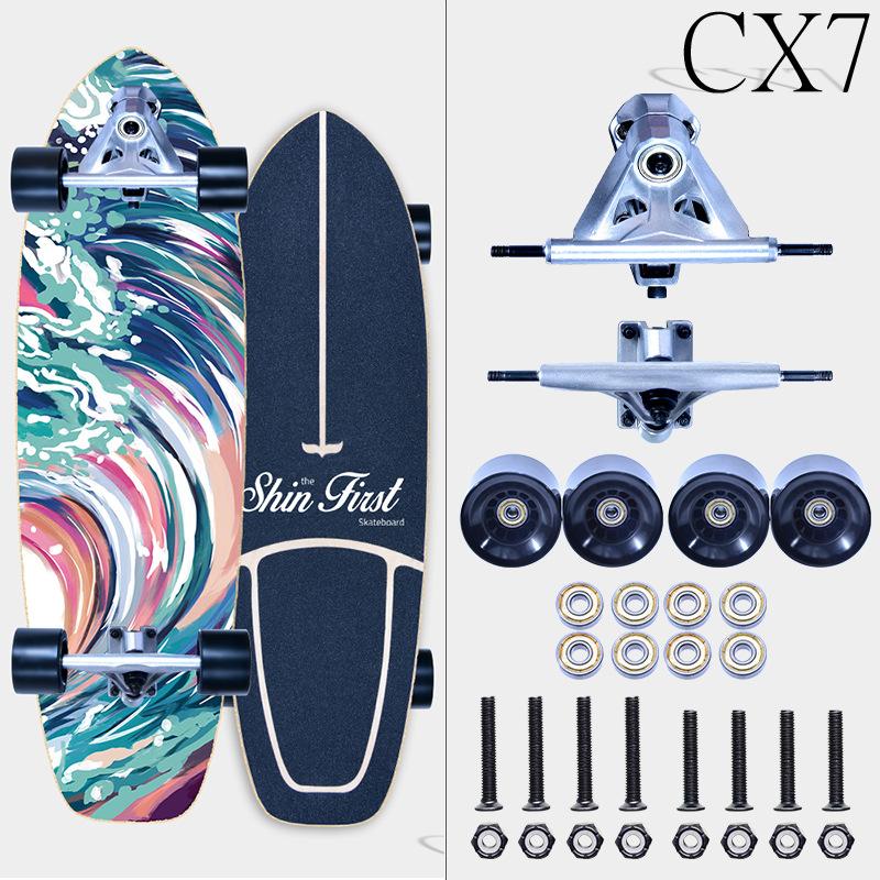 Доска для серфинга, скейтборд, лонгборд, скейтборд, мигающие колеса, скейтборд для спорта и отдыха на природе 77x22.5x12 см