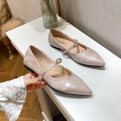 Остроконечные туфли женские маленькие ароматные темпераментные женские туфли 2025 весна и лето новые плоские подошвы мягкие подошвы одно слово с нишевой женской