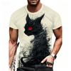 Summer New Dark Black Cat T-shirt Breathable and Versatile Gothic Casual Short Sleeve