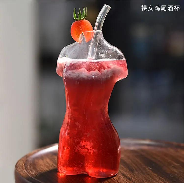 Creative beautiful woman beer glass woman body art glass bubble cup cocktail glass bar personality wine glass